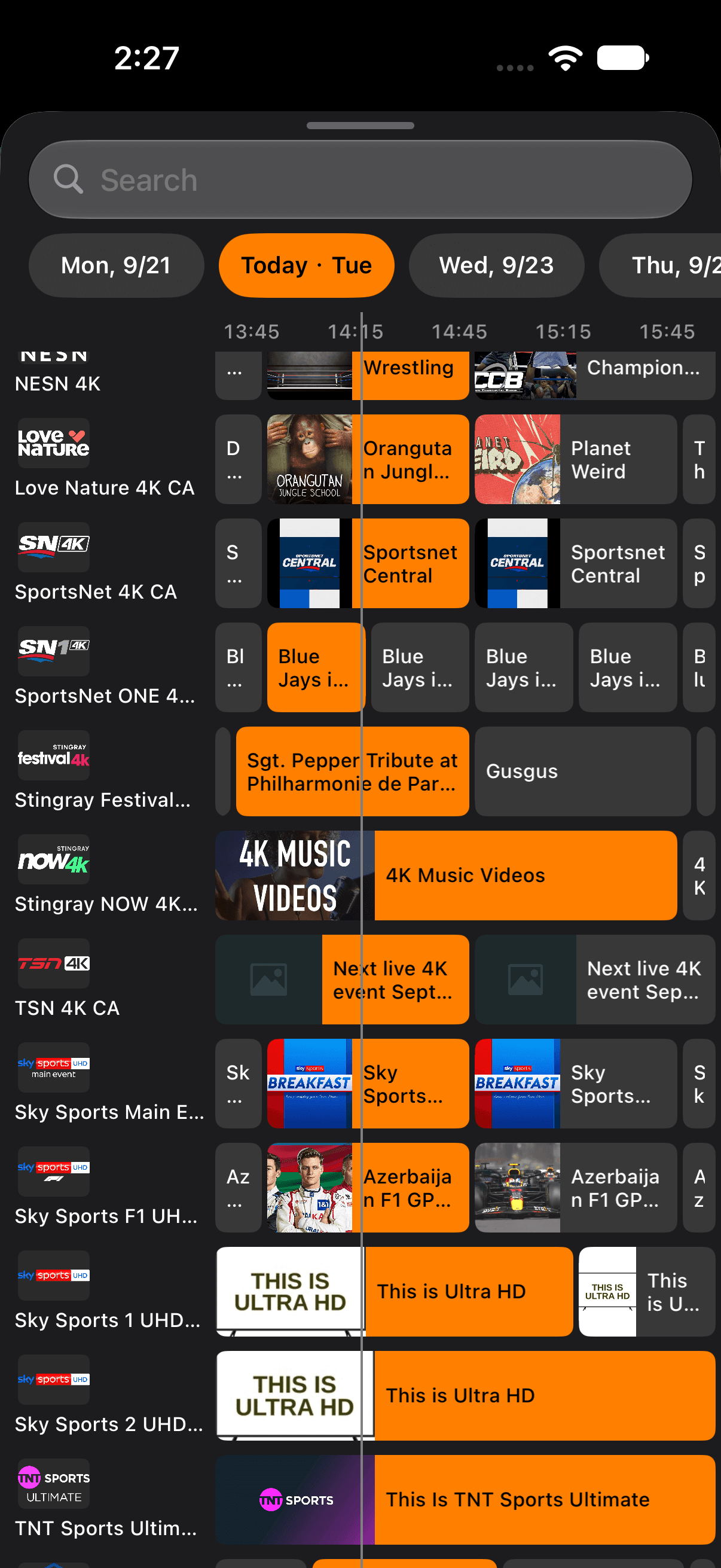 TVPods Electronic Program Guide (EPG)